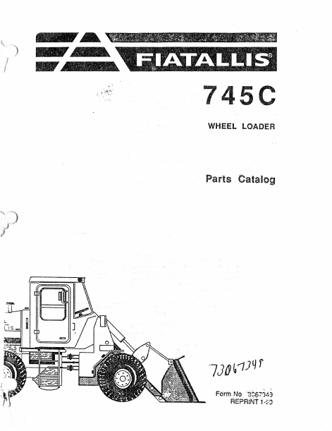 Fiat Allis 745C Wheel Loader Parts Catalog