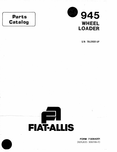 Fiat Allis 945 Wheel Loader Parts Catalog