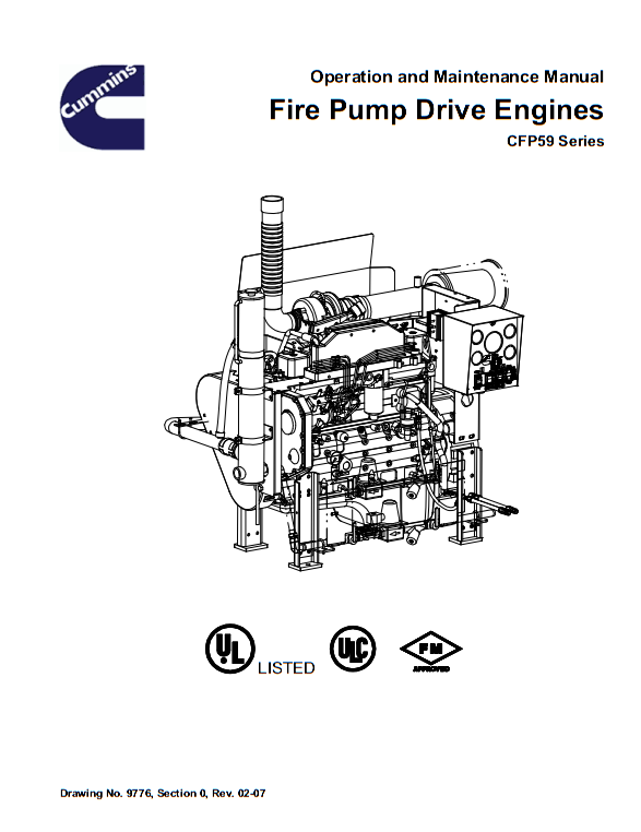 Cummins CFP59 Fire Pump Drive Engines Operation And Maintenance Manual ...