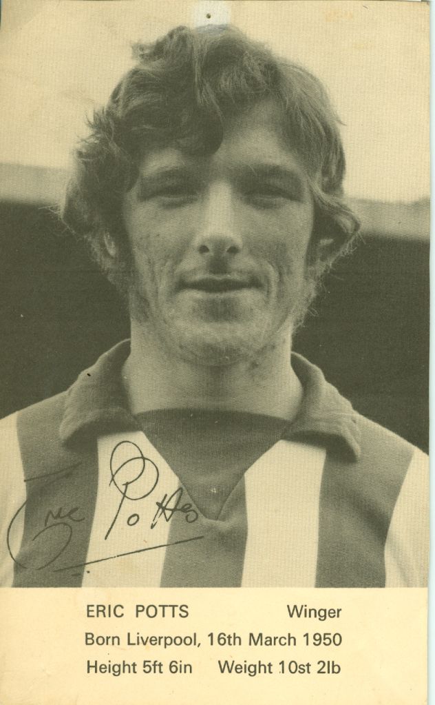 A name from the past - was an ever present in that terrible relegation season in 1974/5. It seemed that season the only attacking move we had was Eric down ... - potts