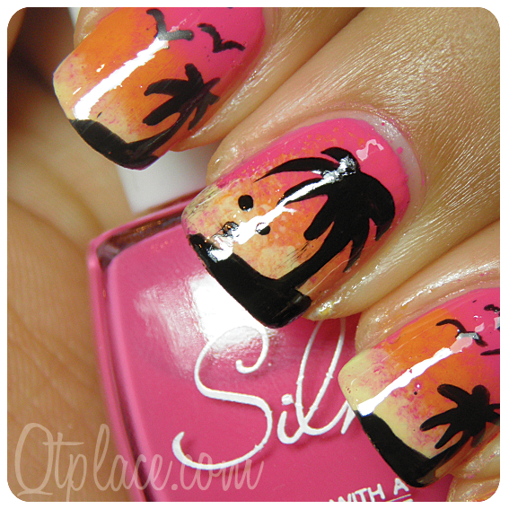 Tropical Palm tree nail art + video