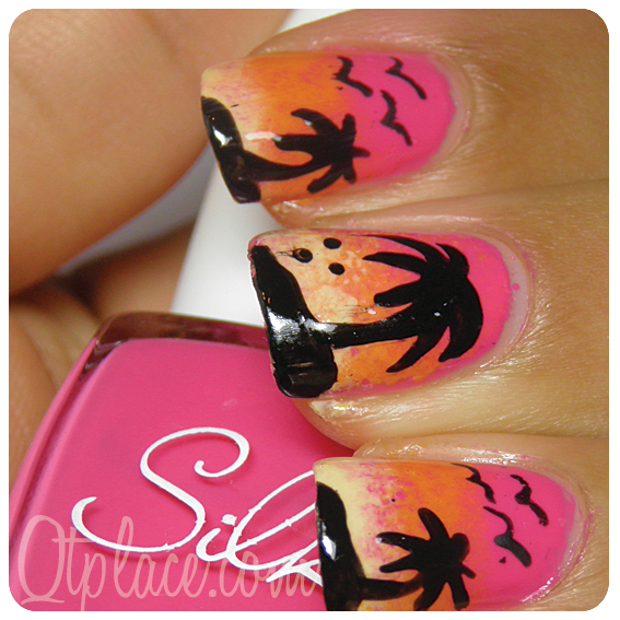 Tropical Palm tree nail art + video