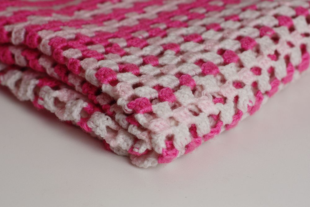 pink crochet blanket