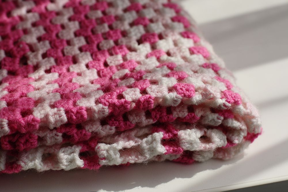 pink crochet blanket