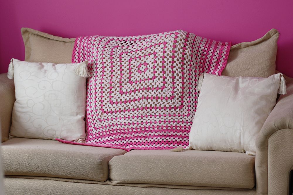 pink crochet blanket