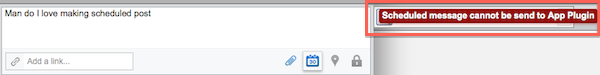 Scheduled message cannot be send to App Plugin