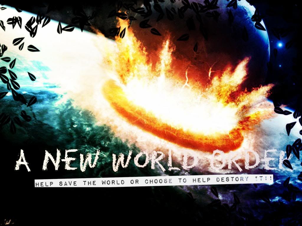 A New World Order banner