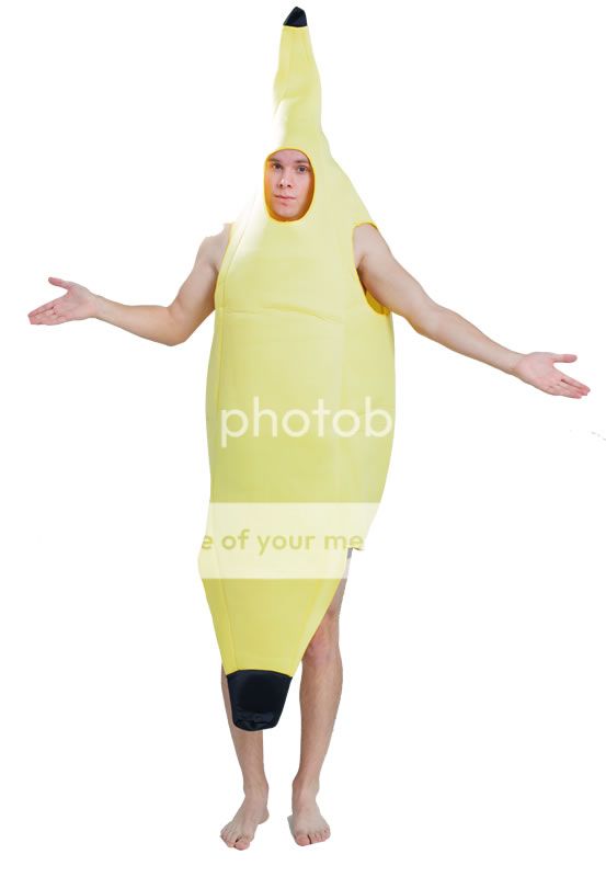 banana costume one piece adult yellow party food fancy dress